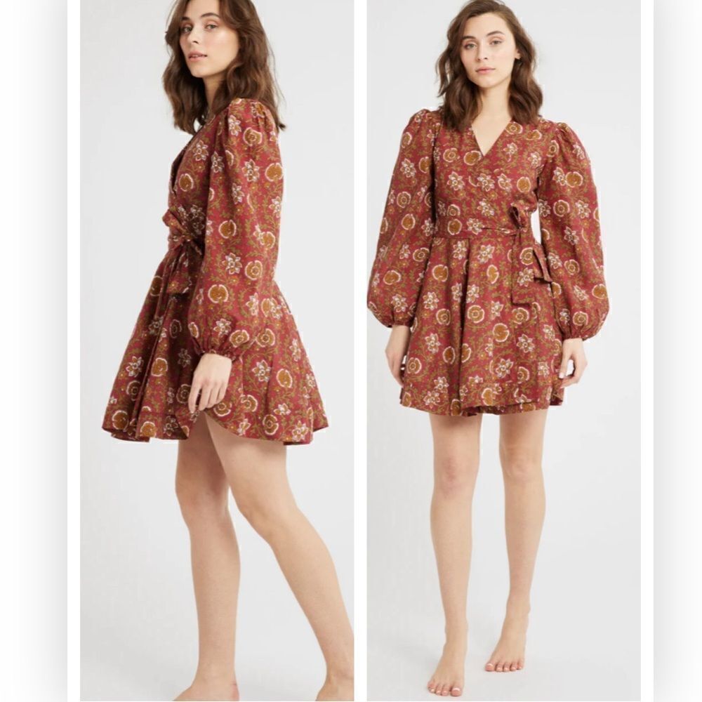 Mille Nan Wrap Dress in Cinnabar Medium NWT $298